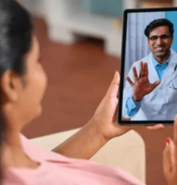 Video consultation on a tablet